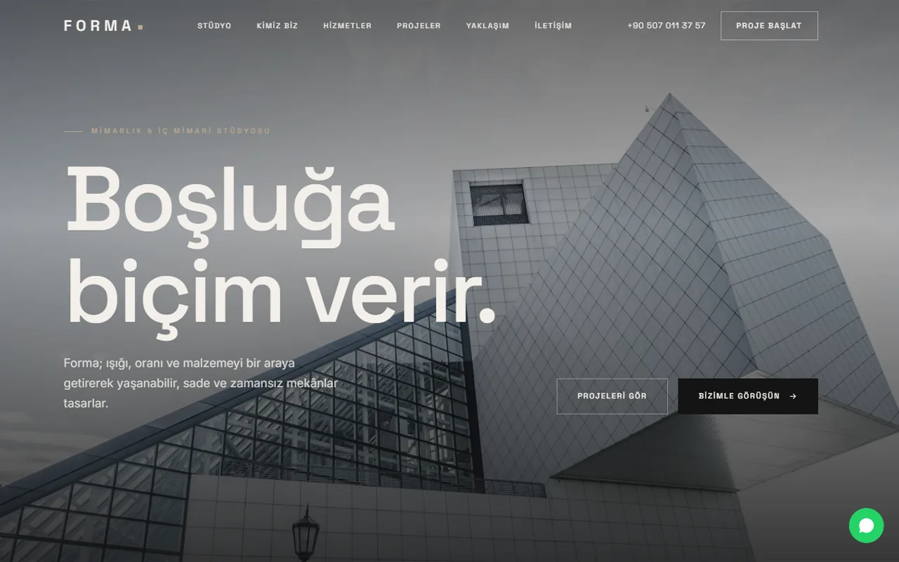 Forma — Mimarlık & İç Mimari teması